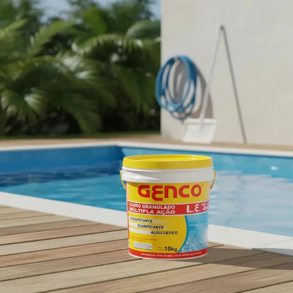 Cloro para Piscina Genco Multipla Ação 3 em 1 Balde 10kg