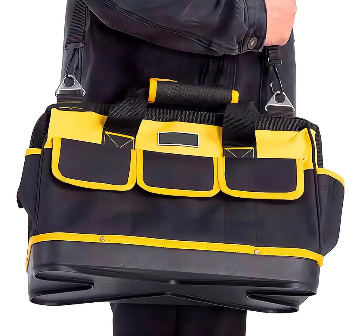 Bolsa de Ferramentas Profissional B-Tek, de Poliéster Preto e Amarelo, com 16 Bolsos — imagem 3
