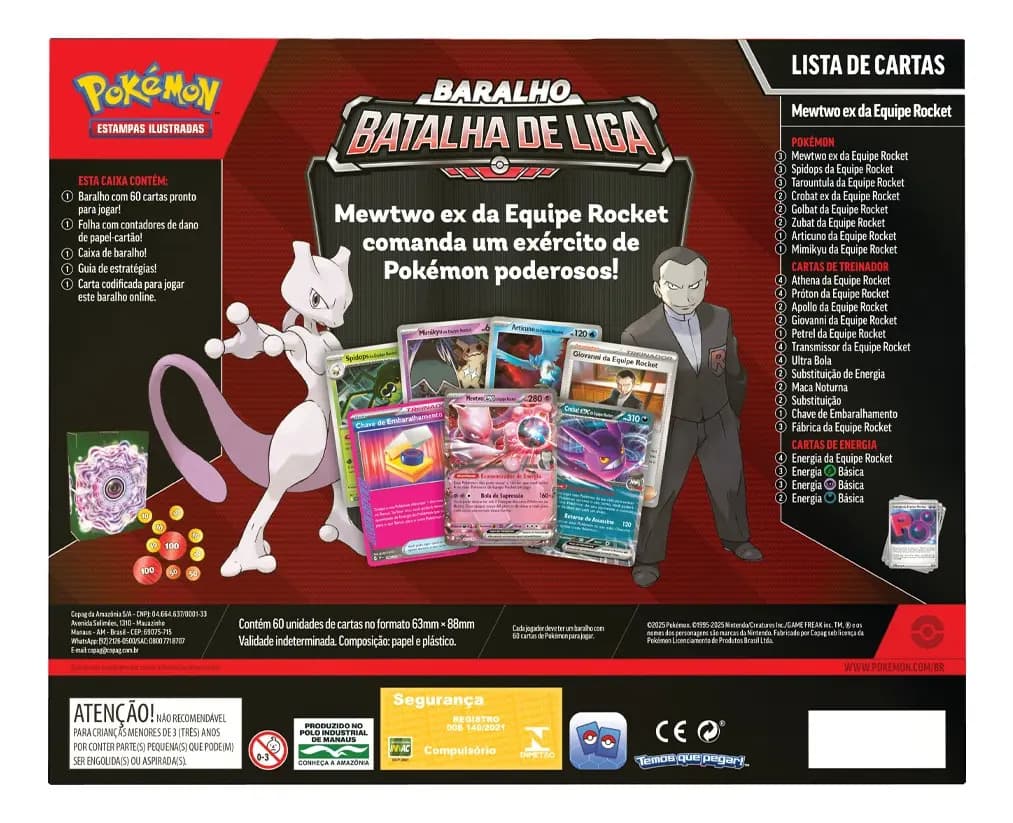 Box Pokemon Baralho De Batalha Mewtwo Ex Equipe Rocket Português — imagem 2