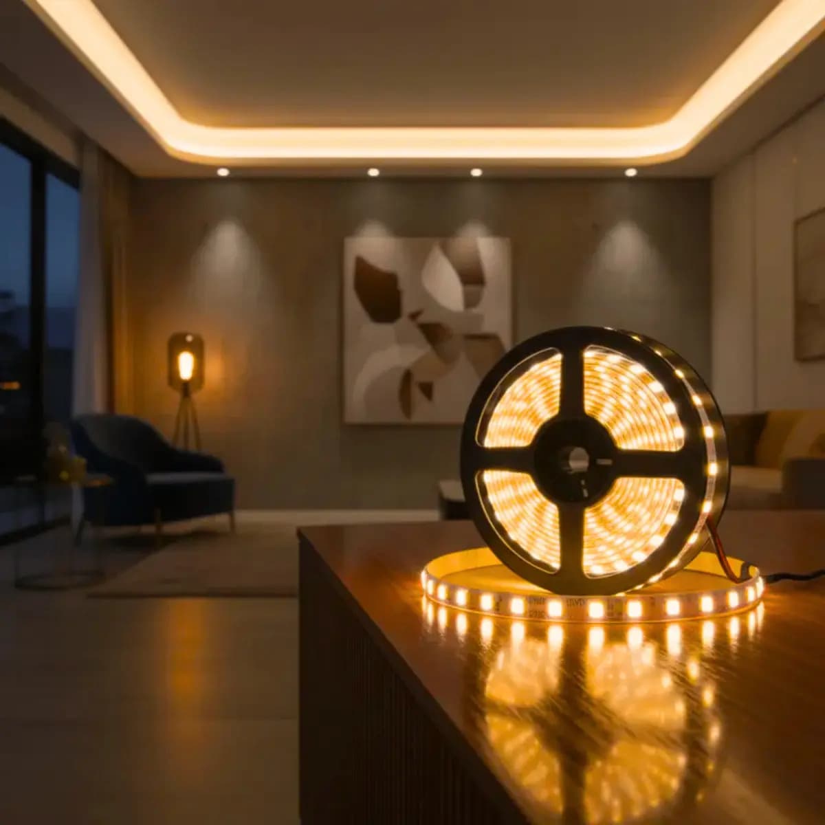 Fita Led Amarela 2835 Quente 5m 300 Led Dupla Face Fonte Cor da luz Branco-quente IP20 Maffacioli — imagem 4