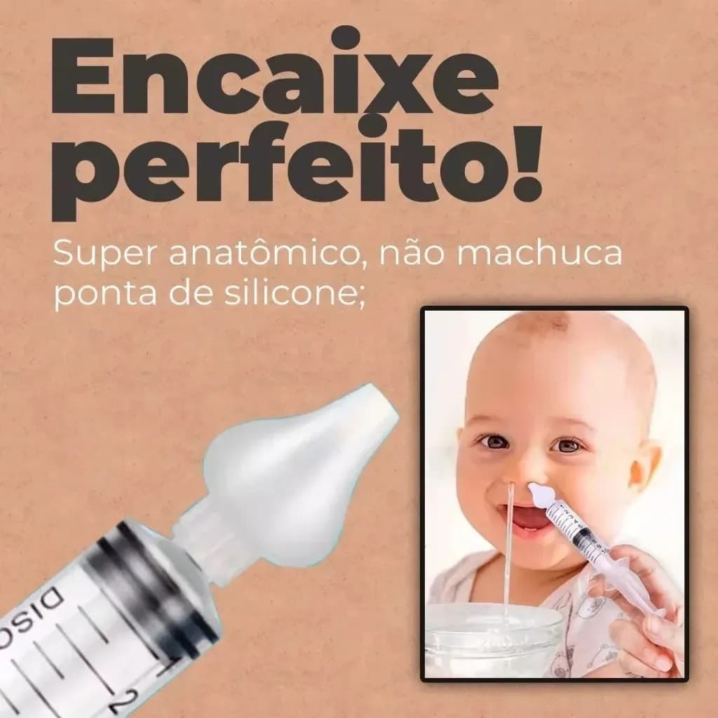 Kit 1 Seringa Lavagem Nariz + 1 Aspirador Sugador Catarro Bebê Lider Comercios Cor Azul-celeste — imagem 6