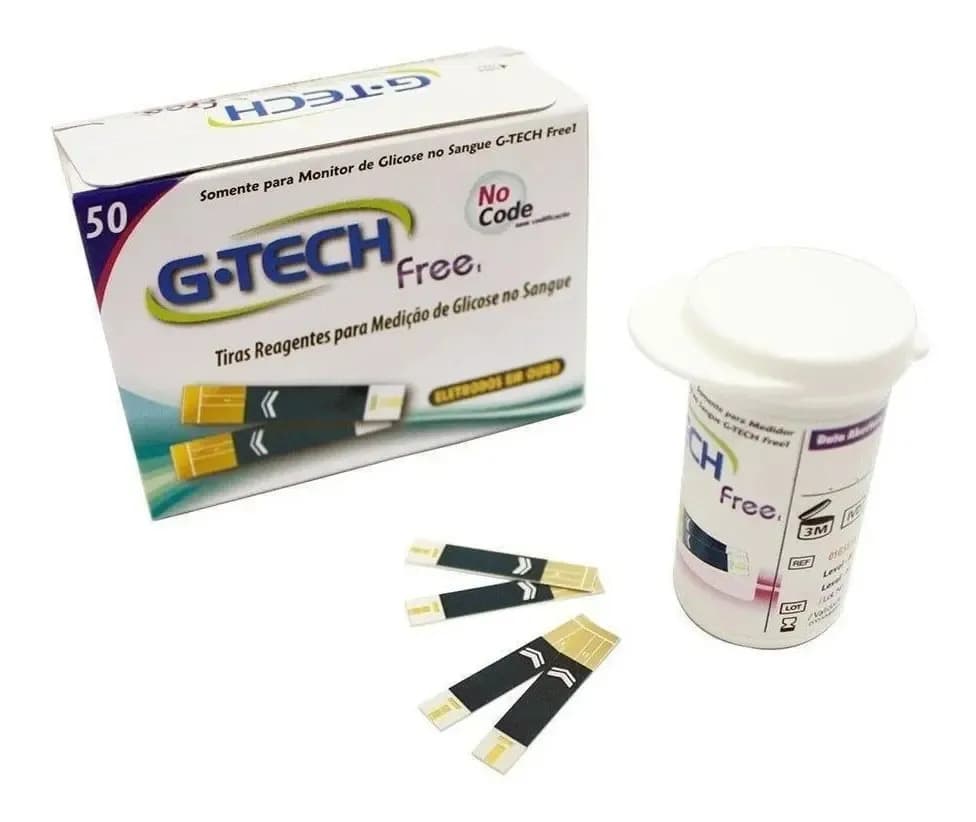 50 Tiras Reagentes de Glicemia G TECH FREE Para Medir Glicose — imagem 2