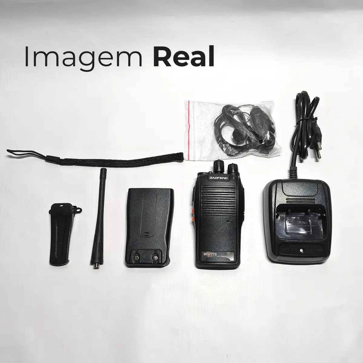 1 Unidade Rádio Baofeng 777S HT 12Km Segurança Profissional Walk Talk 16 Canais UHF Recarregável Kit com Fone de Ouvido — imagem 5
