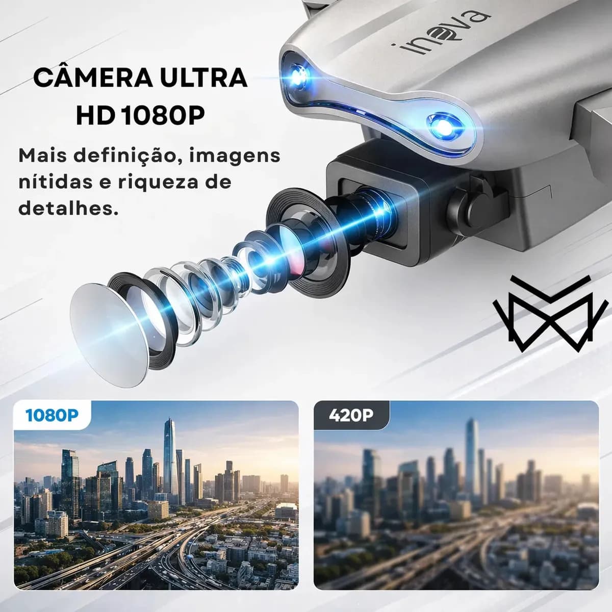 Drone MW E99 Câmera 4K Controle Remoto Dobrável Com Wi-Fi — imagem 2