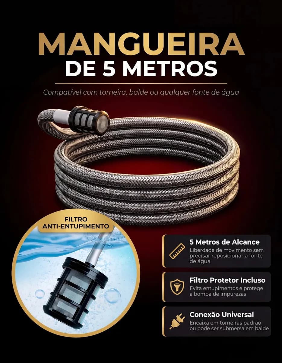 Lava Jato Lavadora Portátil Alta Pressão 2 Baterias 48V Recarregáveis Sem Fio Com Maleta Lavar Lava Carro Moto Quintal Lavagem Automotiva Elétrica Potente Jardi — imagem 6