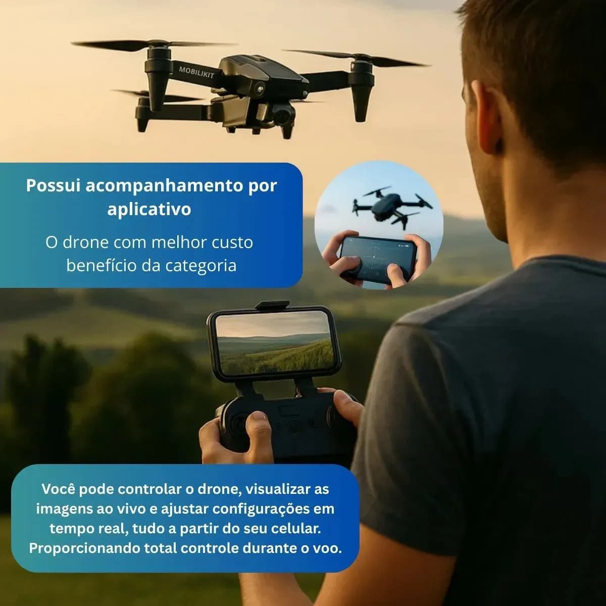 Mini Drone Com Câmera - Para Adolescentes Iniciantes + Portatil Super + 2 Baterias- Cachalote — imagem 6