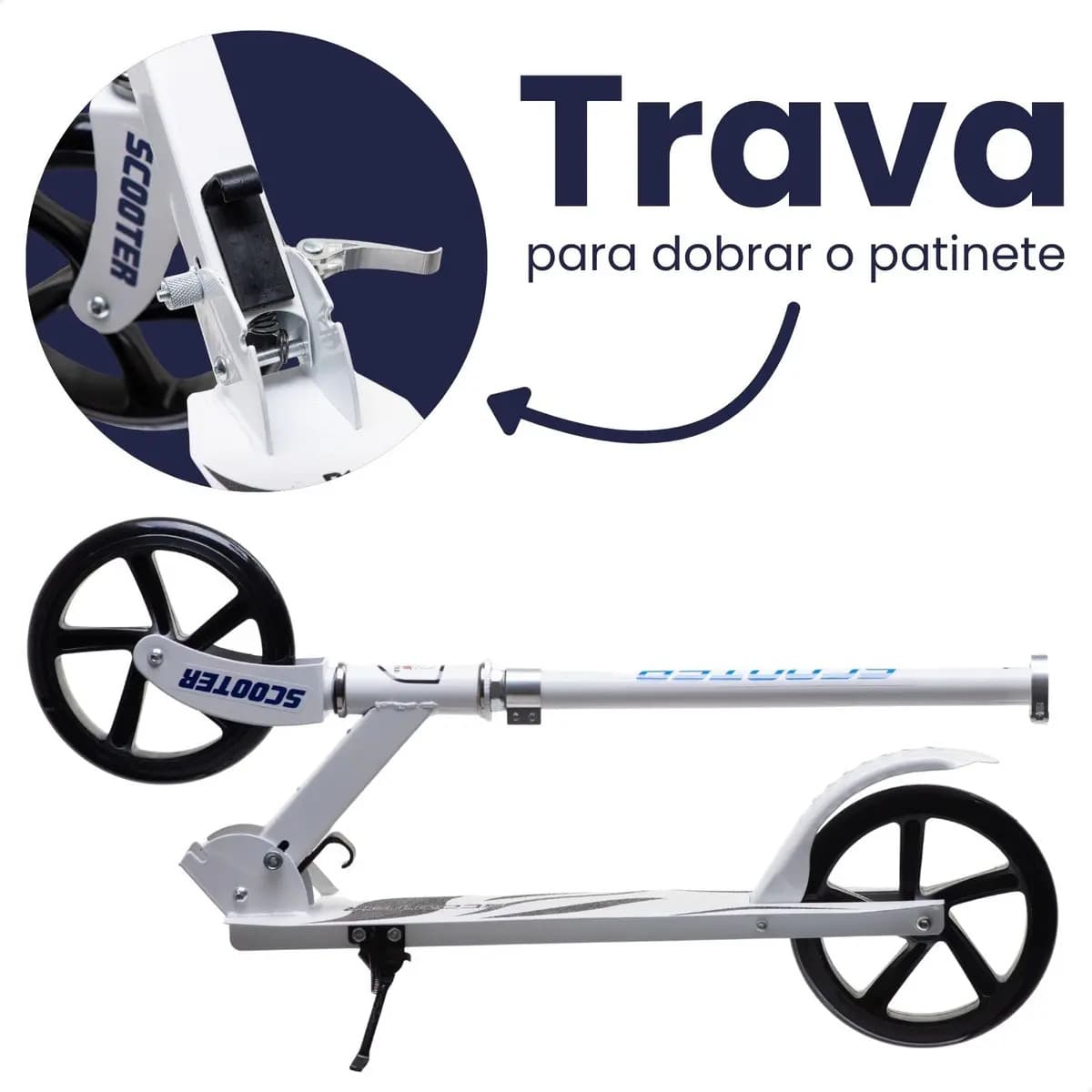 Atentu patinete infantil menina menino adulto adolescente dobrável cor branco — imagem 5