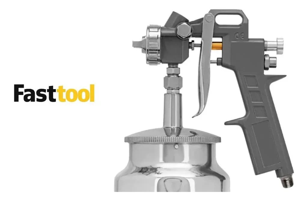 Pistola De Pintura Com Tanque Baixo 1000 Ml 3.4 Bar Fasttool — imagem 3