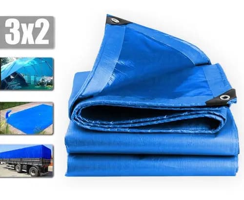 Lona Impermeável Azul 3x2m Polietileno Com Ilhoses a Cada Metro Starfer — imagem 6