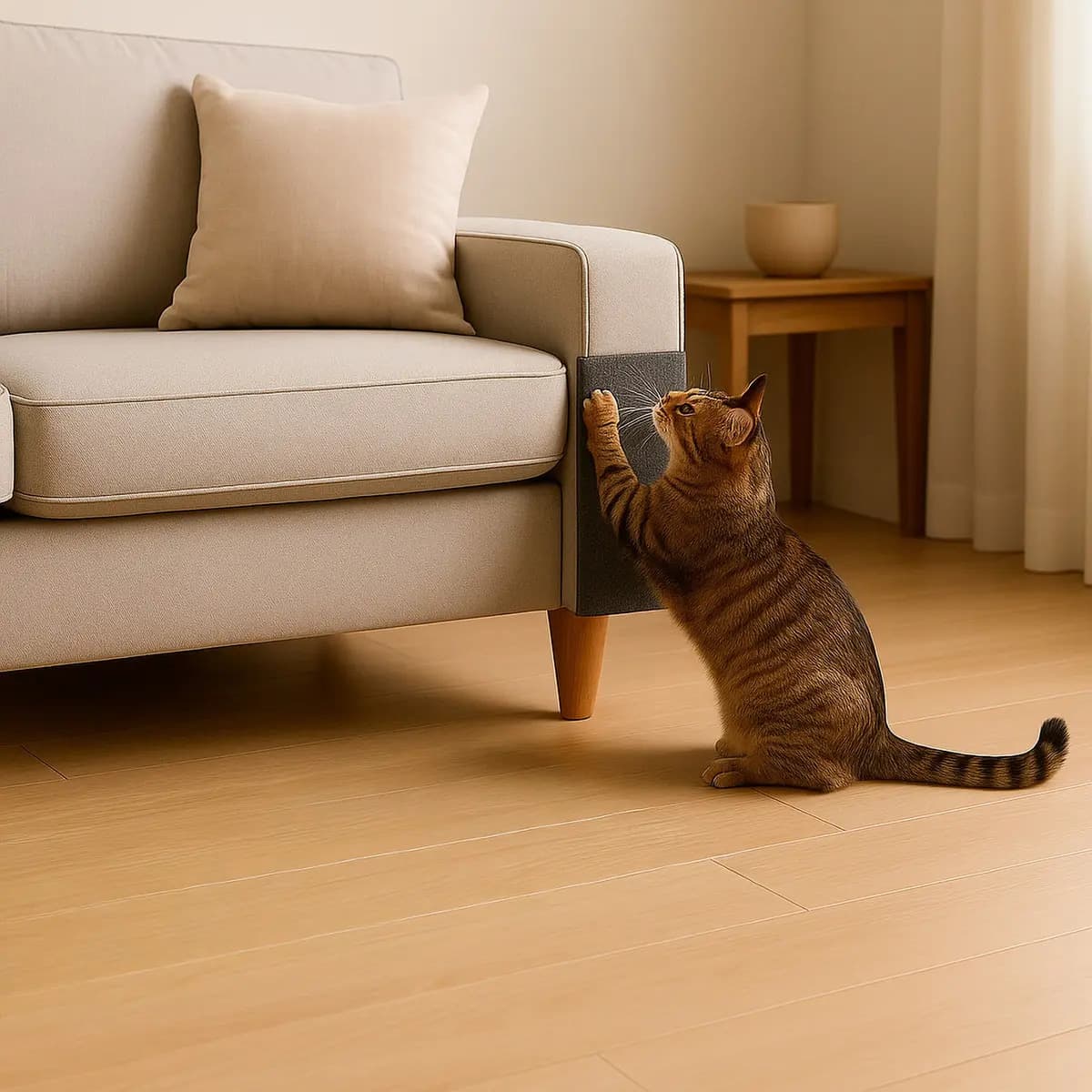 Arranhador E Protetor De Sofá Carpete Adesivo Gatos 200x50cm Cor Cinza — imagem 2