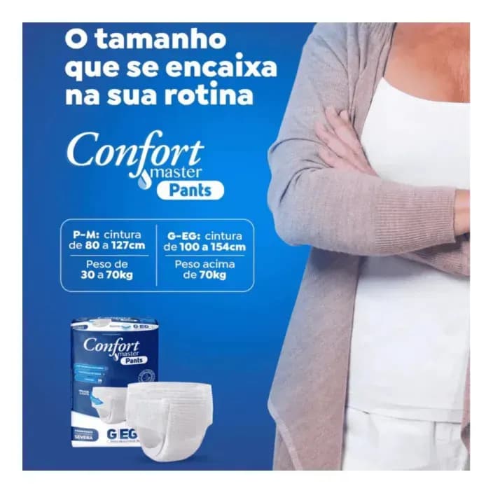 Fralda Geriátrica Adulto Confort Master Pants | Tamanho P/M | 32 Unidades — imagem 4