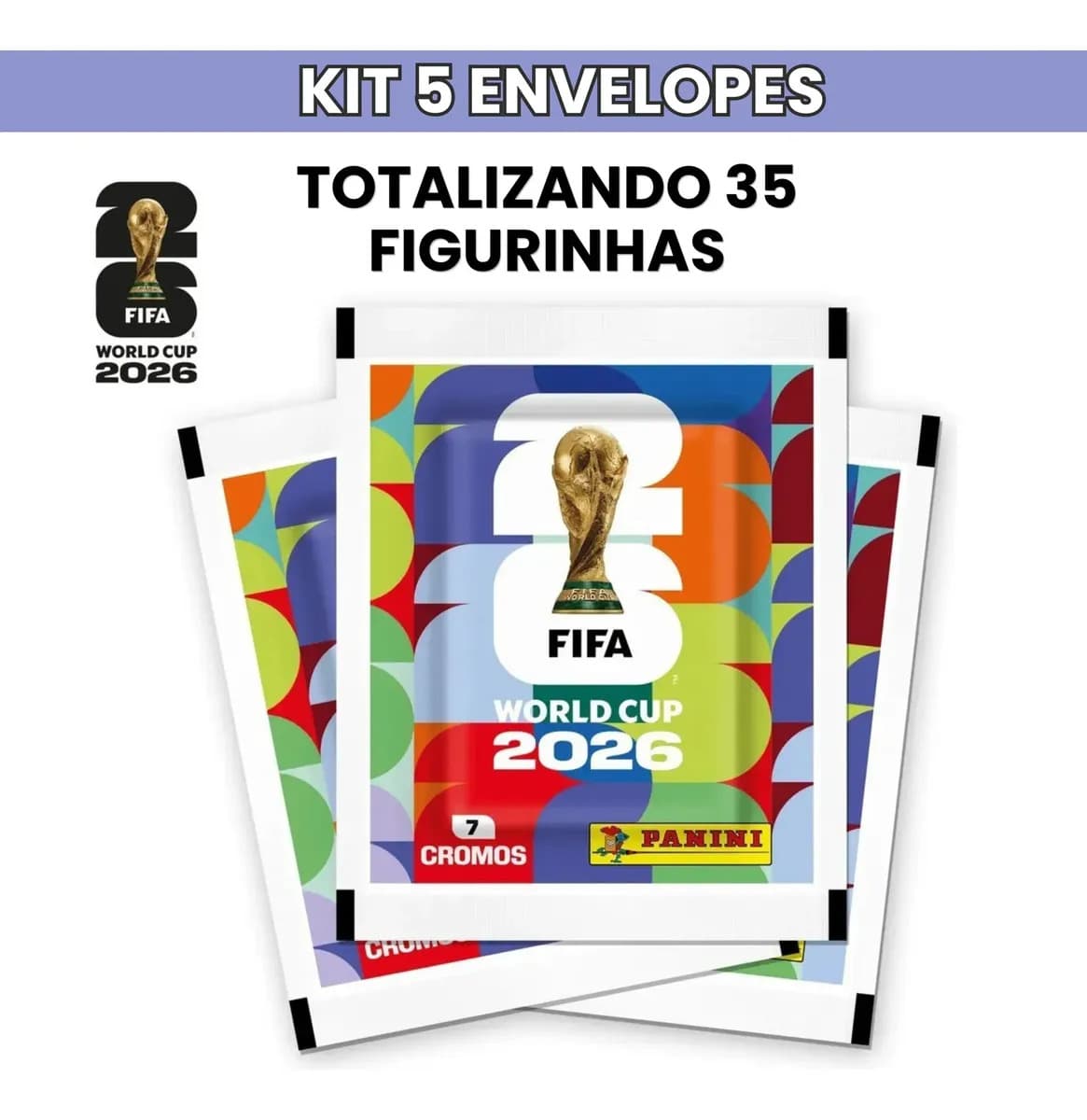 Kit 5 Envelopes Pacotinhos Figurinhas Copa do Mundo 2026 Fifa World Cup Futebol — imagem 2