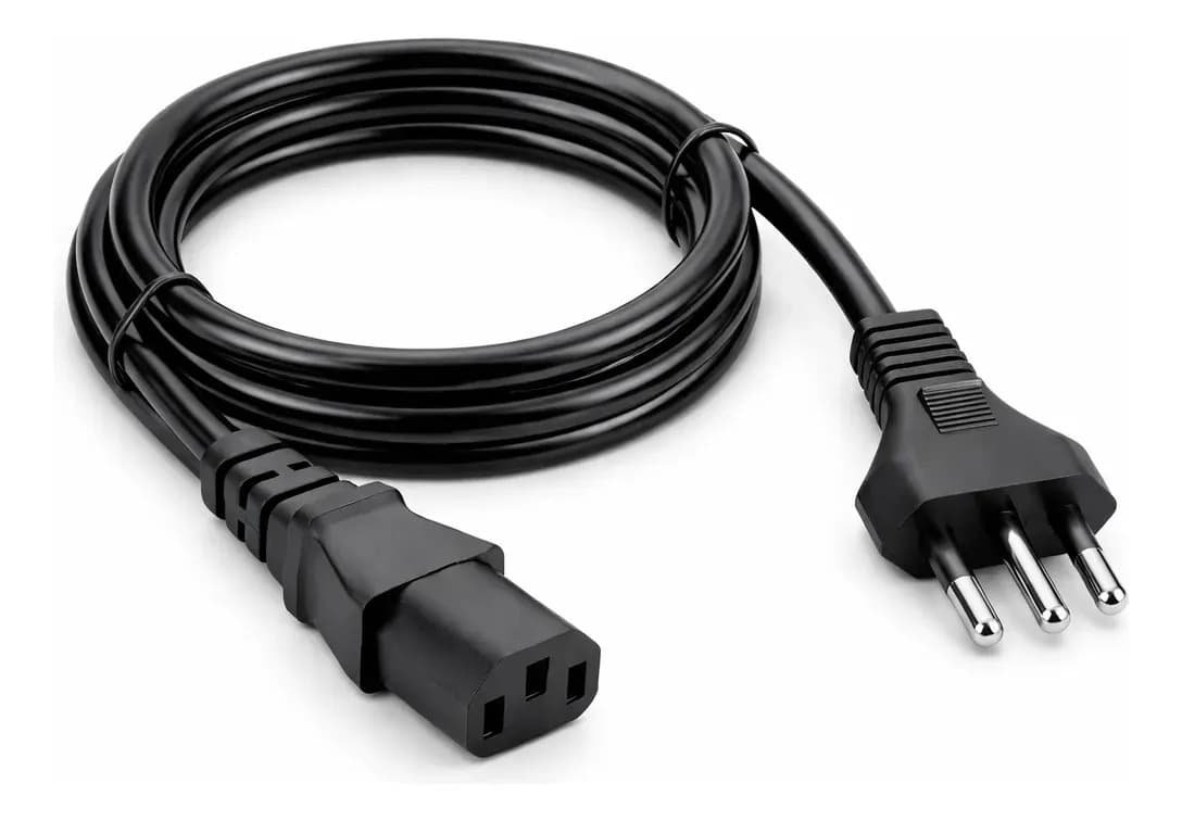 Cabo De Força Energia Tripolar IEC C13 Para Pc Monitor Impressora 1,5m Metros Padrão Brasileiro Bivolt 110v 220v Computador Reforçado Alta Durabilidade Compatív