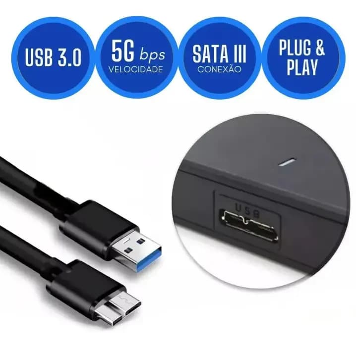 Hd Externo 500gb Portátil Usb 3.0 Para Notebook Ps4 Ps5 Xbox One E Series Ideal Para Games E Dados Compatível Com Consoles E Pc Preto — imagem 3