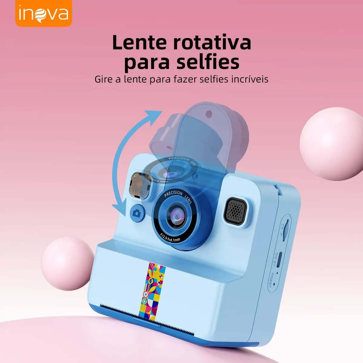 Câmera Fotográfica Infantil Impressora Instantânea Foto, 1080p Fotos Vídeo Digital De Alta Definição, Jogos Divertidos, Presentes Para Crianças, Para Crianças D — imagem 6