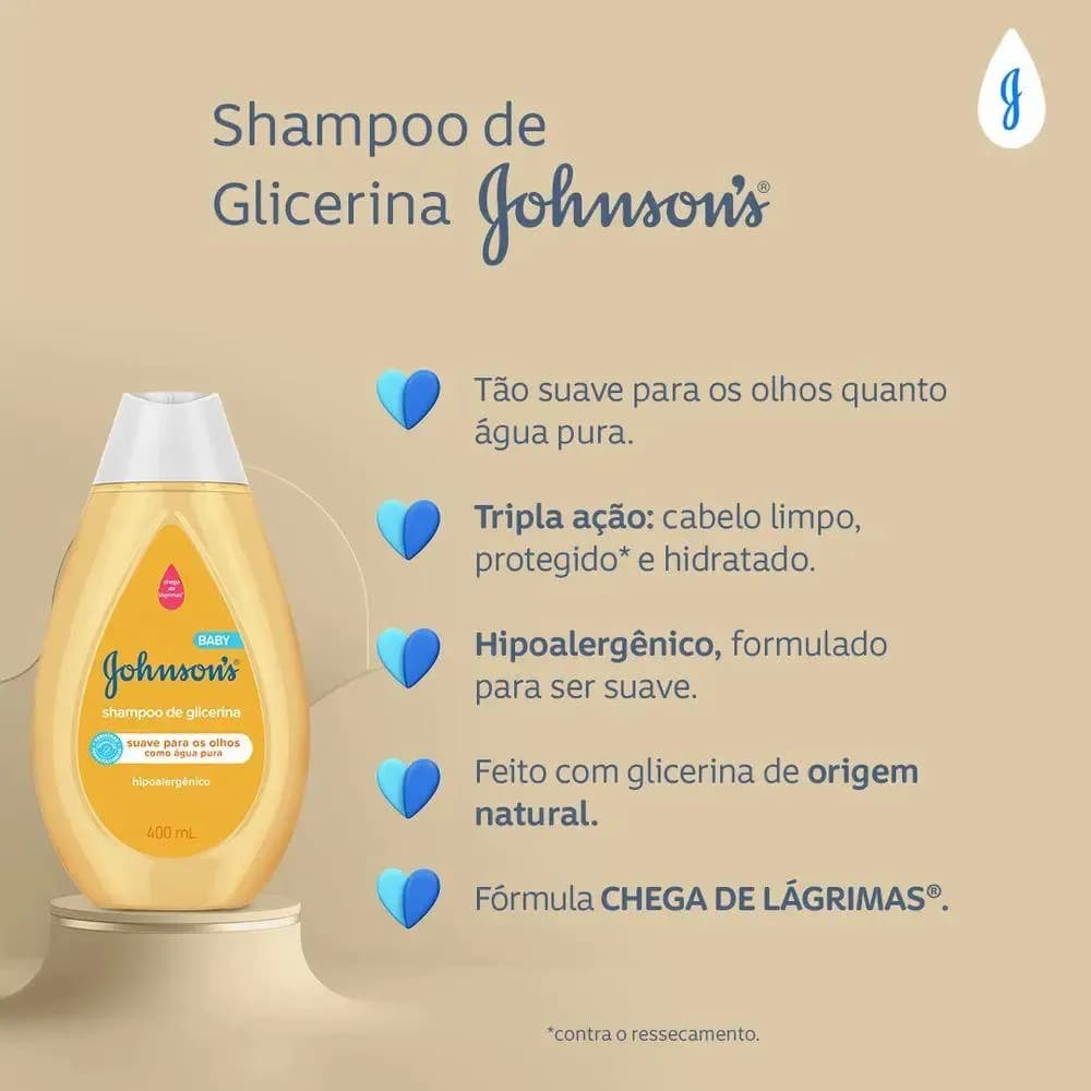 Shampoo Para Bebê Johnson's Baby De Glicerina, 400ml — imagem 3