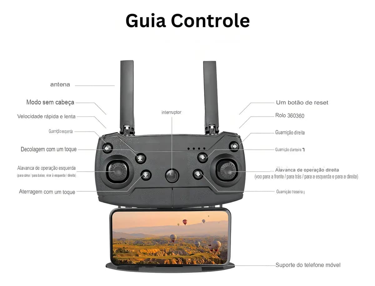 Drone E99 4k Wifi 2 Dupla Hdcâmeras Profissional Cor Preto — imagem 6