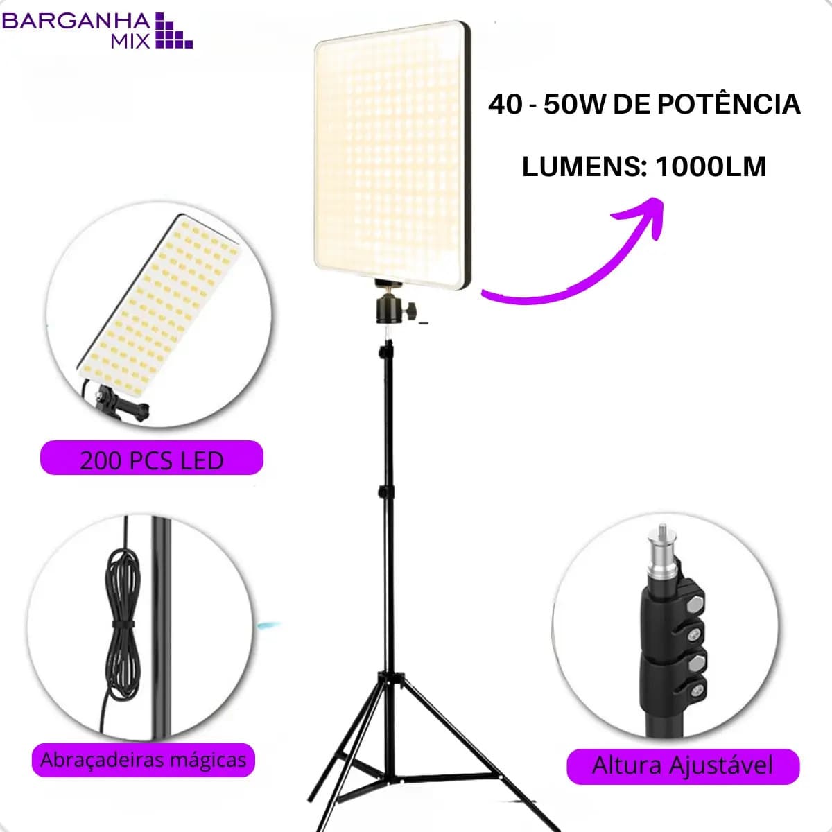 Ring Light LED Lumi de 33cm com Tripé 2,10m e Luz Ajustável para Maquiagem e Vídeos — imagem 2