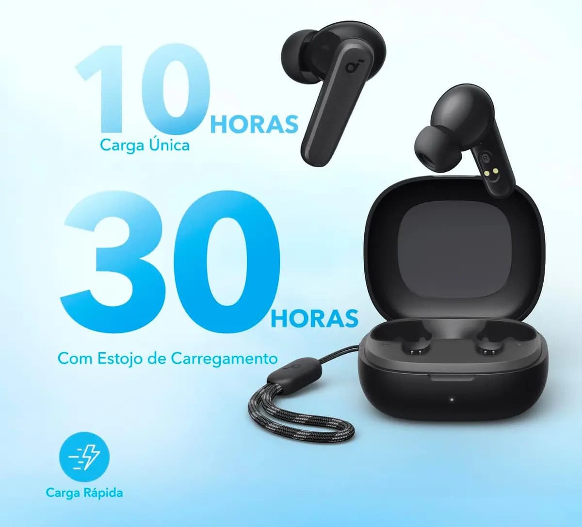 Fone De Ouvido Soundcore by Anker P20i Graves Poderosos e Impactantes Bluetooth 5.3 30H de Reprodução Resistência à Água 2 Mics IA para Chamadas Claras Personal — imagem 3