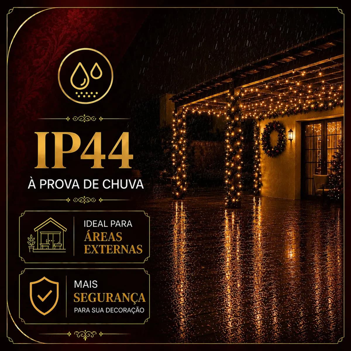 Strobo Natal 500 Leds Pisca 100 Flash 50m Prova D'água Bivolt Branco Quente — imagem 6