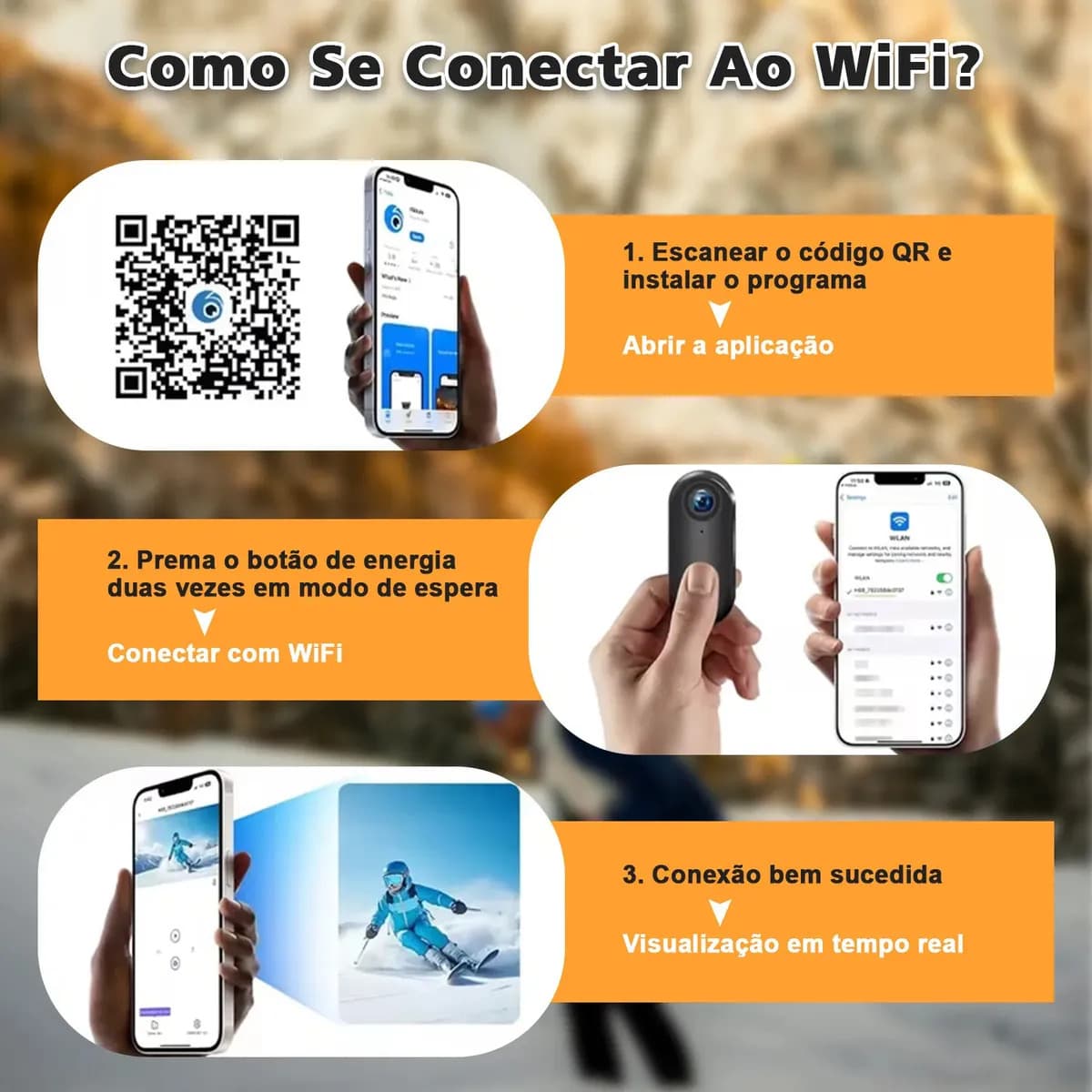 Câmera Hd 1080P Filmadora Vlog camara Para Moto Com Wifi 120° Grande Angularcom Para Ciclismo Ao Ar Livre,mergulho, Caminhadas Filmadoras De Bolso — imagem 6