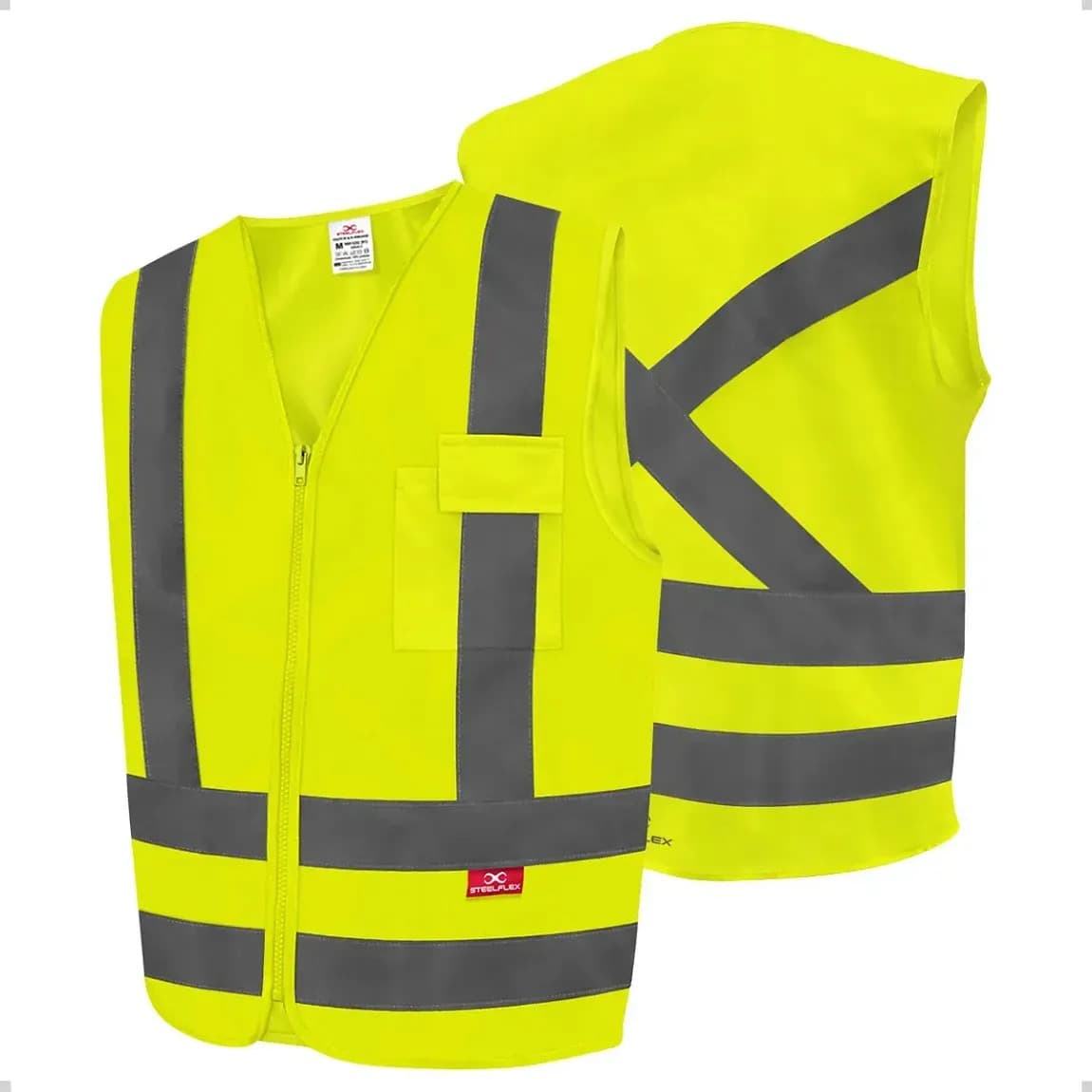 Colete Segurança Tipo Blusão Refletivo Com 1 Bolso Em Zíper Cor Amarelo Tamanho do colete refletivo XG — imagem 2