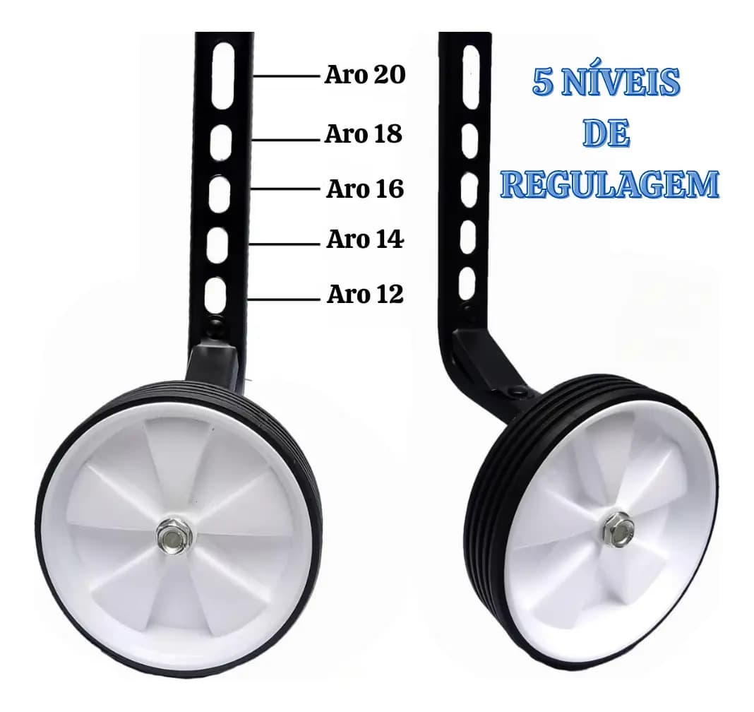 Rodinha Lateral Reforçada Para Bicicleta Infantil Aro 12 14 16 18 20 Aço Regulável Resistente — imagem 4