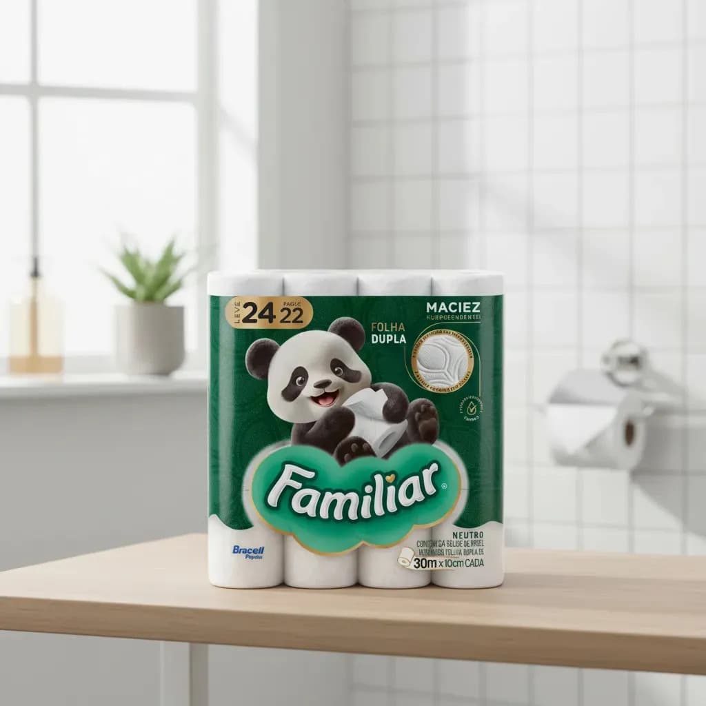 Papel Higiênico Familiar Folha Dupla Kit 24 Rolos de 30 m — imagem 4