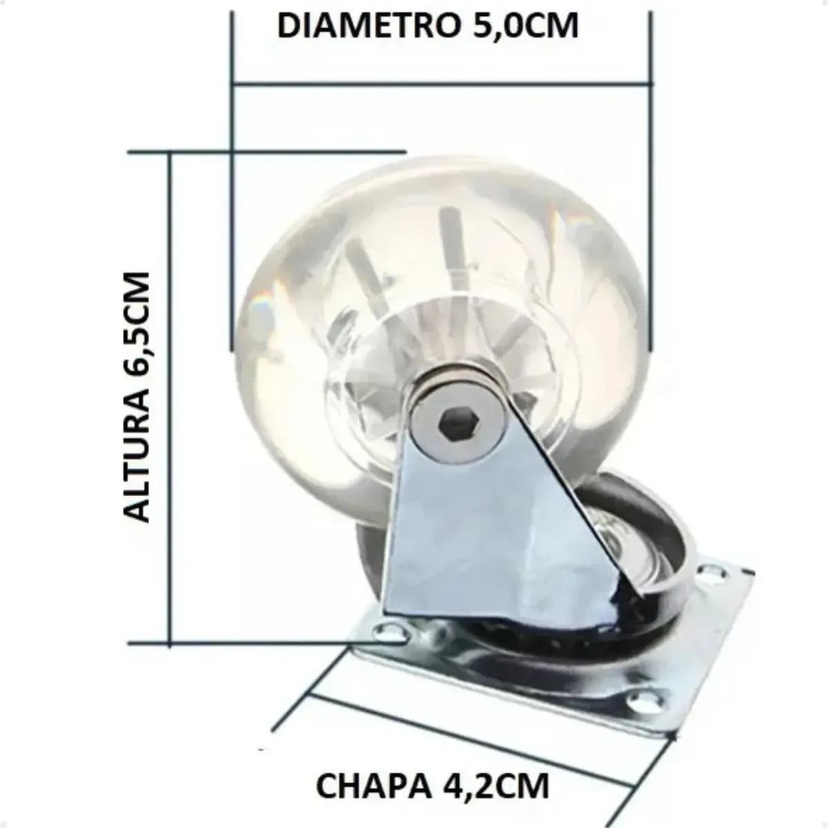 4 Rodinhas Giratório Gel Silicone Rodinha Móveis 50mm 2 Com / 2 Sem Trava - Compra Segura Ekom — imagem 3
