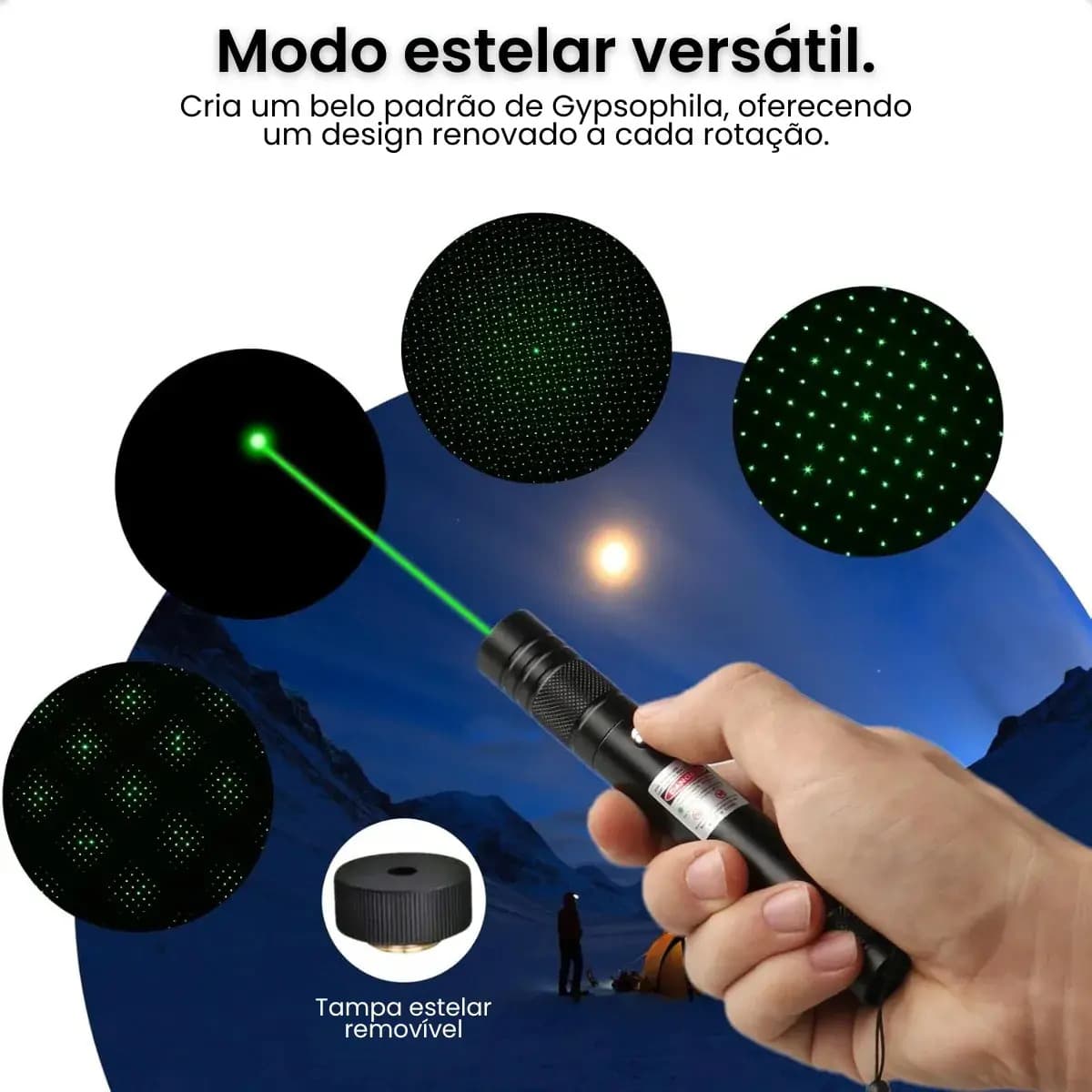 Caneta Laser Verde Ultra Forte Alcance 100km Recarregavel Para Trilhas Apresentações Profissionais Astronomia Prova D'agua Marca EX Decor — imagem 6