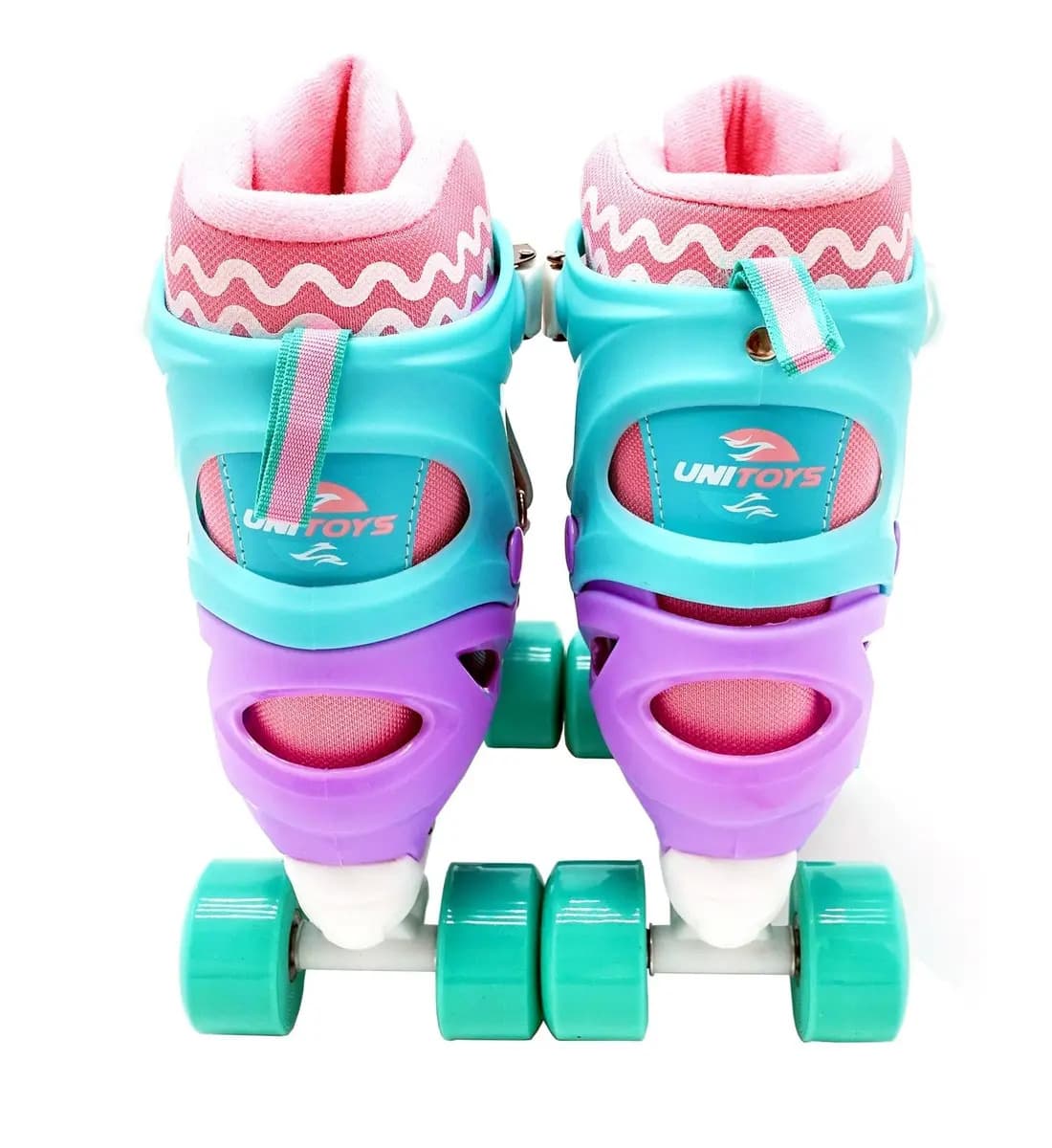 Patins Quad Infantil Unitoys Violeta Com Kit Proteção e Ajuste de Tamanho M (34-37) — imagem 4