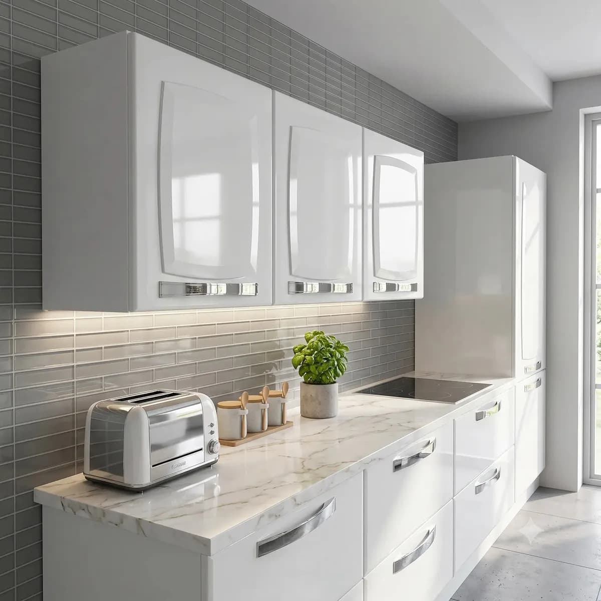 Armário Aéreo de Cozinha Branco Itatiaia 3 Portas Rose — imagem 3