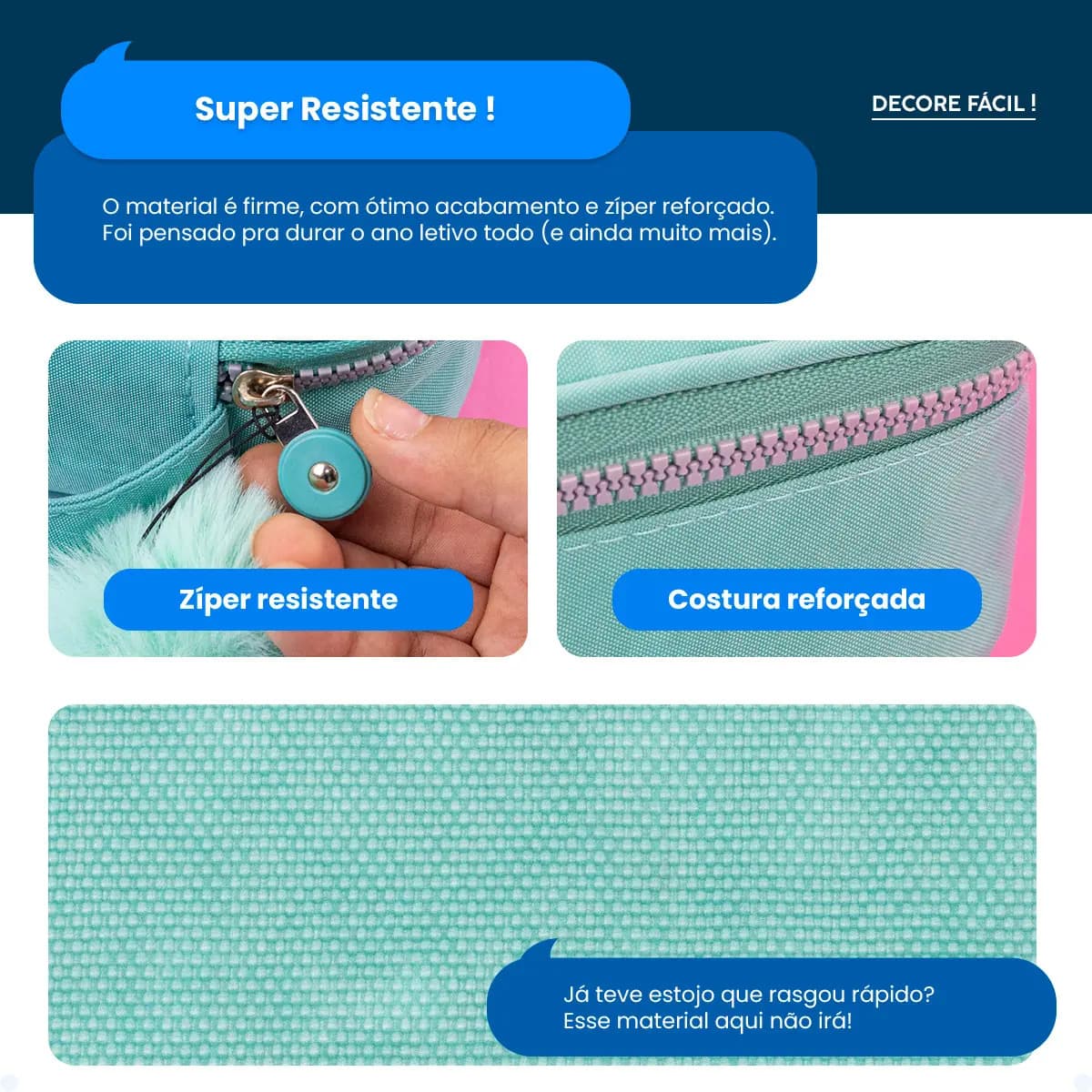 Estojo Box Organizador Escolar Com Divisórias Multifuncional 24 Elásticos Lápis Caneta 100 Pens Masculino Feminino Decore Fácil ! Verde — imagem 6