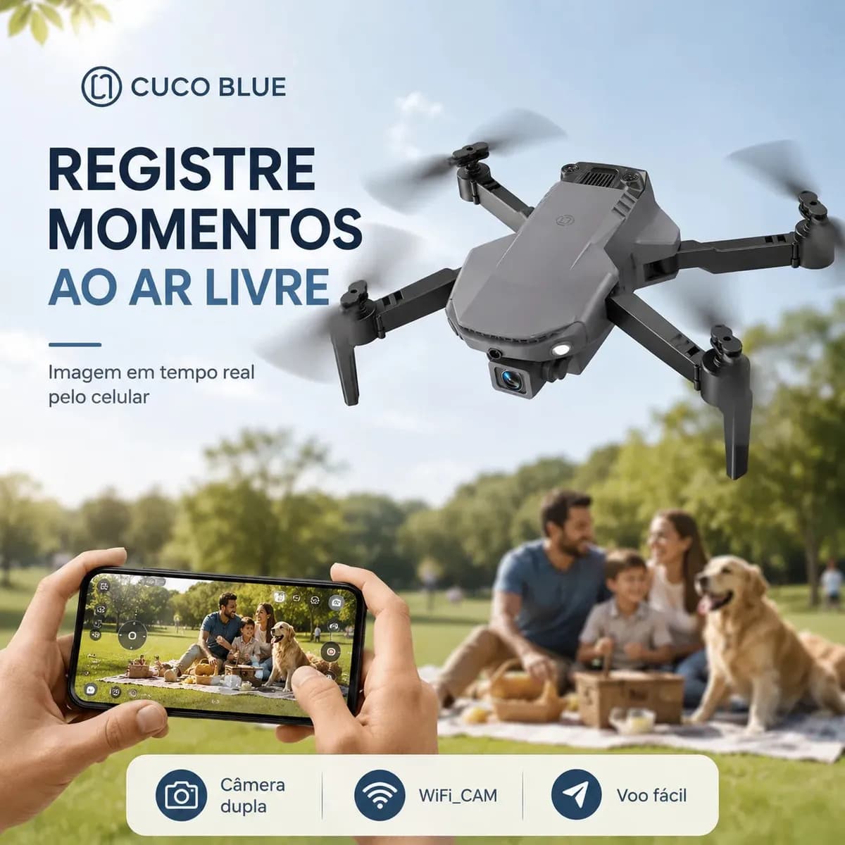 Mini Drone Pro 4K Dobrável Wi-Fi FPV Câmera 2 Baterias Presente Dia das Crianças — imagem 2