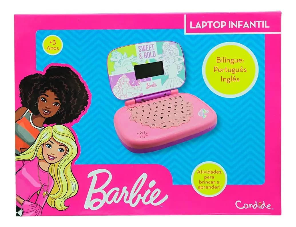 Minigame Laptop Barbie Educativo Bilíngue Candide Rosa — imagem 2