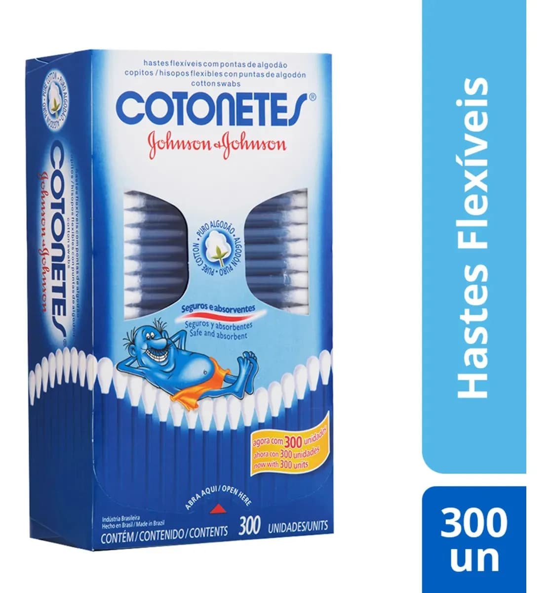 Cotonetes Flexíveis de Algodão 300 unidades — imagem 2
