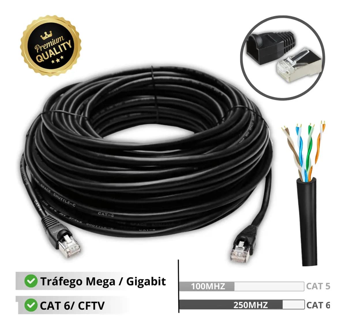 Cabo Internet Cat6 Alta Velocidade 60 Metros Cat 6 Rj45 — imagem 2