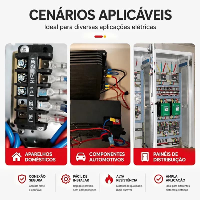 Kit 135 Terminal Faston Conector Elétrico com Capa Isolante Dourado Conectores para Fios Automotivo Moto Eletrônica — imagem 6