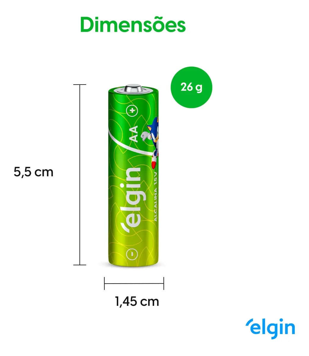 40 Pilha Alcalina AA LR6 1,5v Blister 82153 Elgin Energy — imagem 3