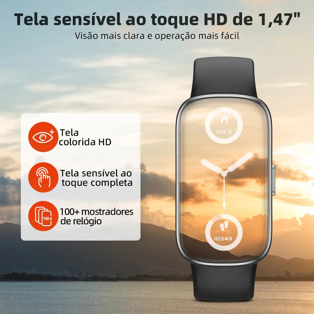 Relógio Inteligente Smart Band Sports E À Prova De Água Caixa Preto — imagem 4