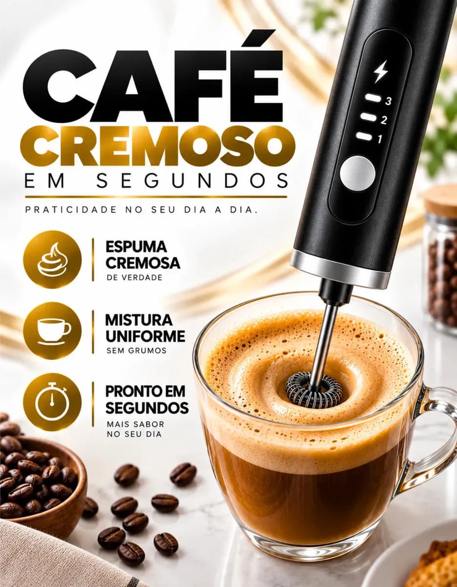 Mini Mixer Misturador De Bebidas Elétrico 2 Em 1 Portátil Recarregável Mexedor De Ovos Leite Whey Café Espuma Shake Drinks Capuccino Suco Blackbom — imagem 6