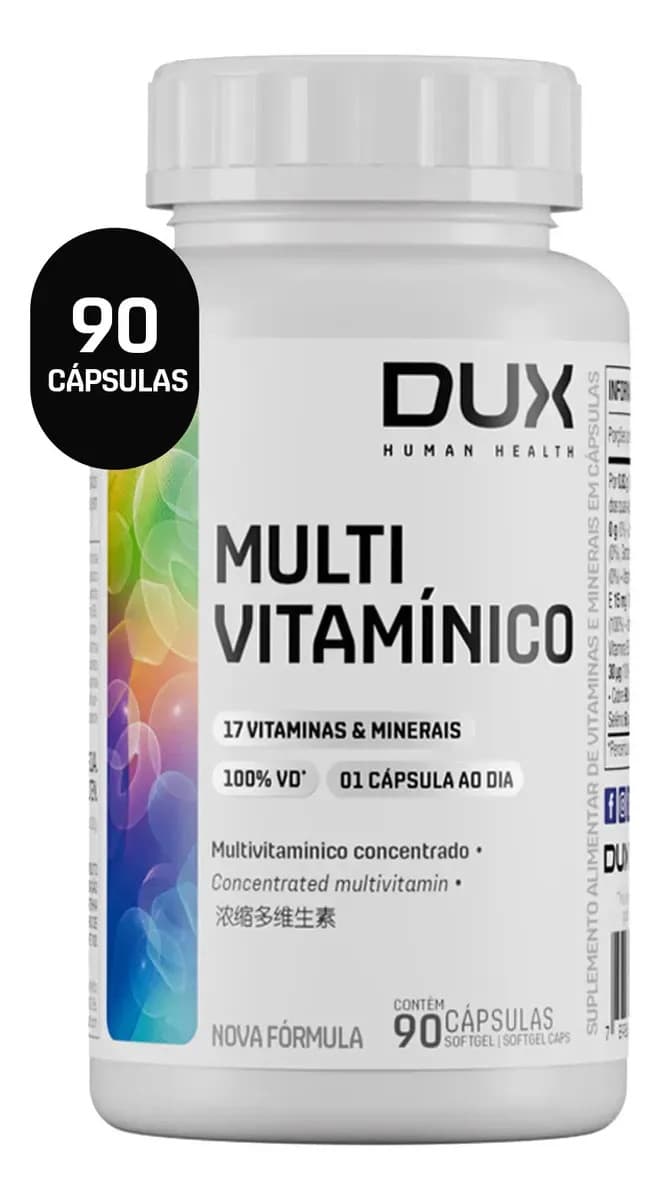 Vitamina Dux Nutrition Polivitaminico Dux Multivitamínico em cápsula Sem sabor x 100mL de 90 un — imagem 2