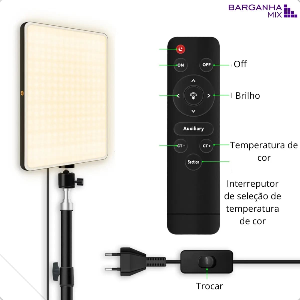 Ring Light LED Lumi de 33cm com Tripé 2,10m e Luz Ajustável para Maquiagem e Vídeos — imagem 5