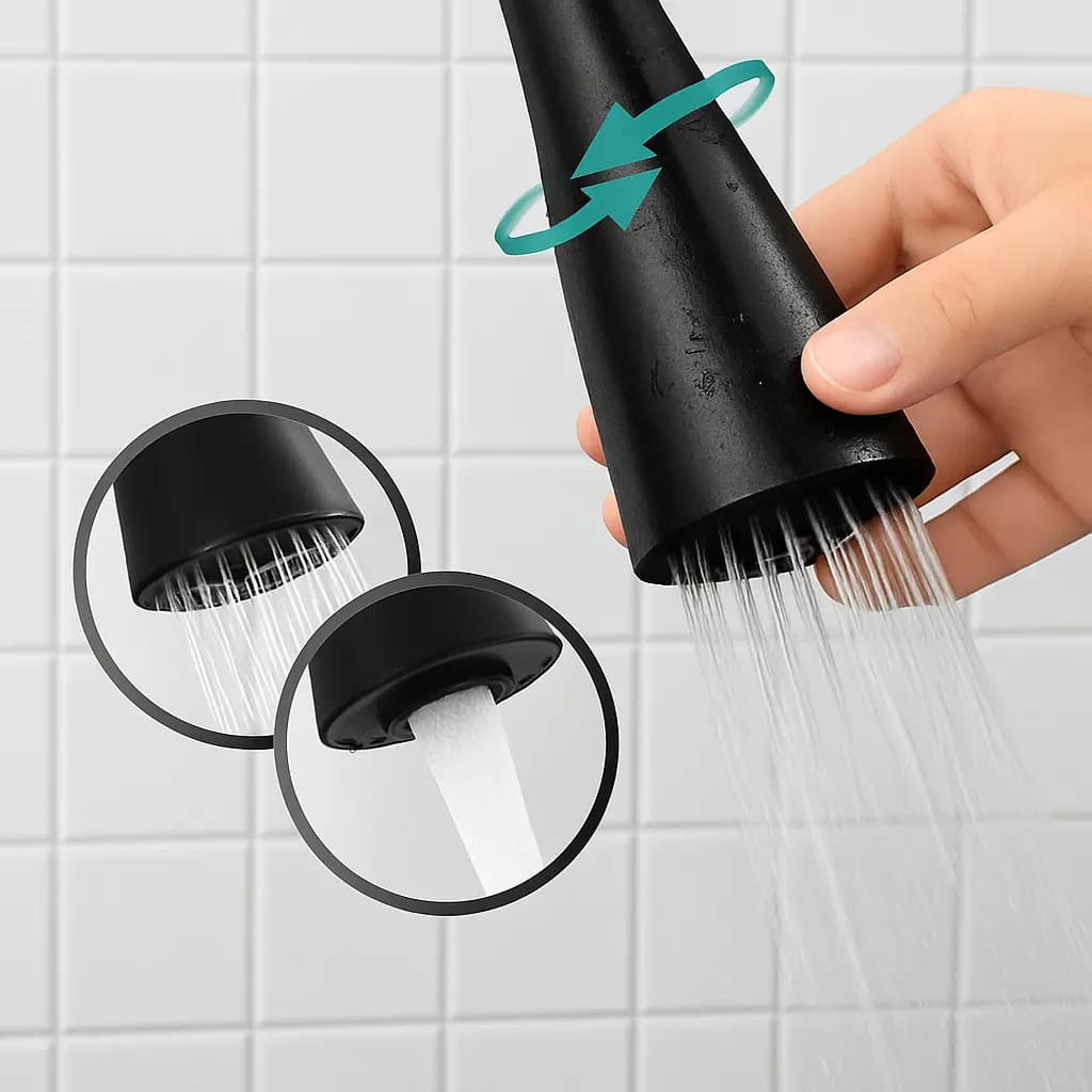 Torneira Gourmet Cozinha Pia Flexível Móvel 2 Jatos Parede Cor Preto — imagem 2