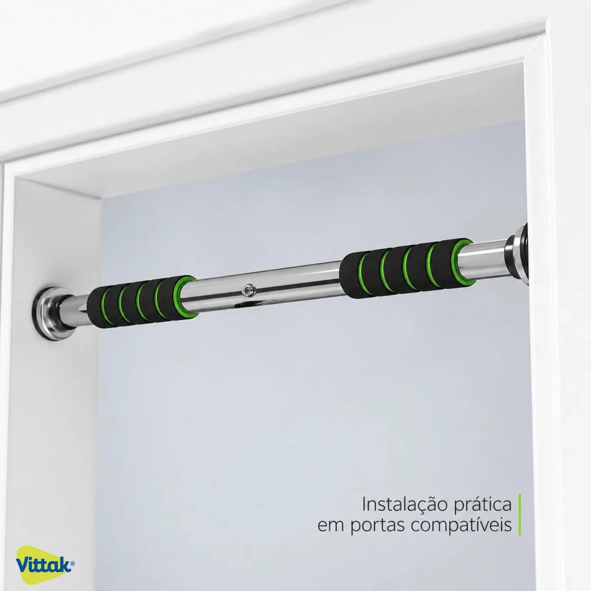 Vittak Barra Fixa para Porta Ajustável de Aço Prateado — imagem 3