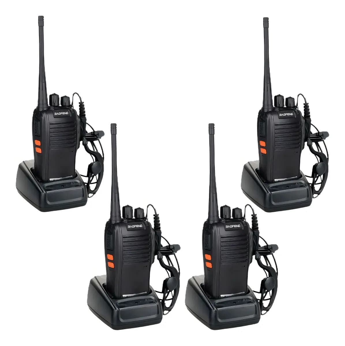 Kit 4 Rádios Comunicação Baofeng BF-777S 16 Canais 12km Alcance 400-470MHz