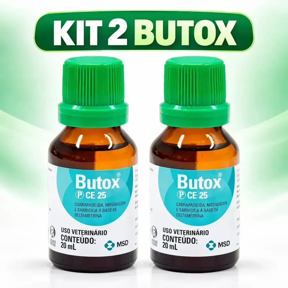 Kit 2 Butox 20ml Carrapatos Pulga Mosquito Sarna Berne