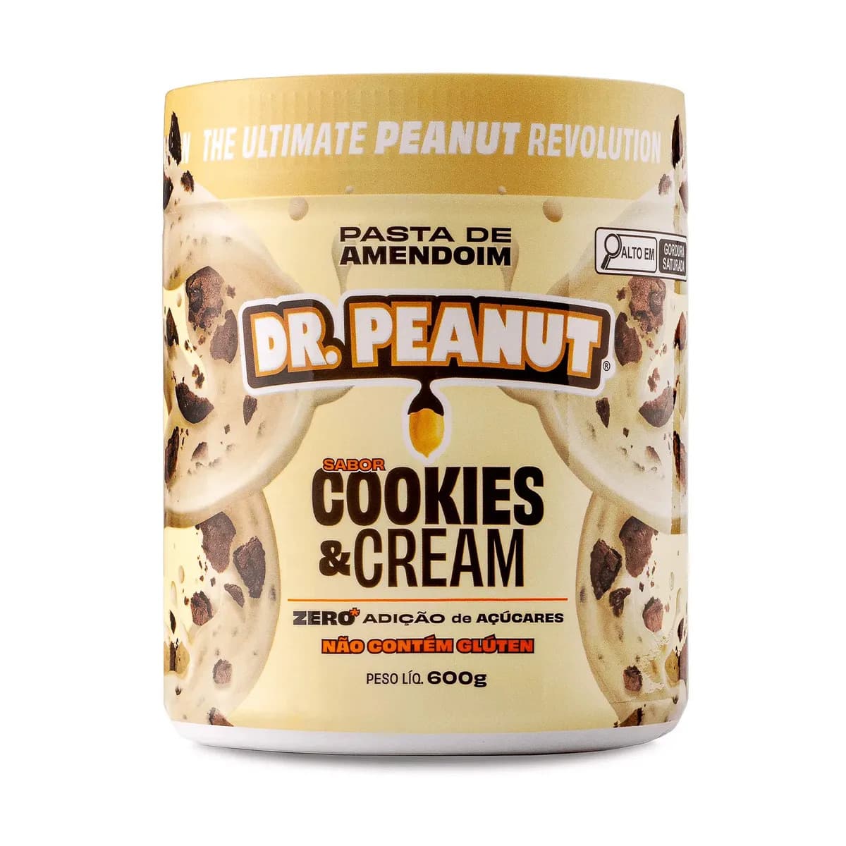 Pasta de Amendoim Dr. Peanut Gourmet de Cookies and Cream 600g
