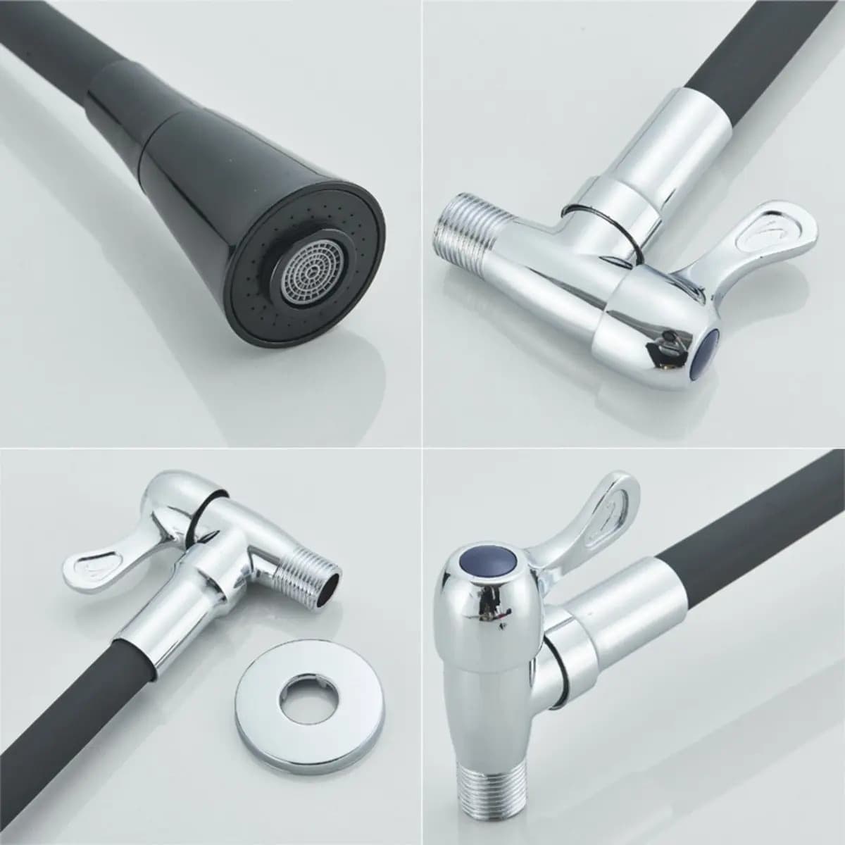 Torneira Gourmet Cozinha Pia Flexível Móvel 2 Jatos Parede Cor Preto — imagem 5