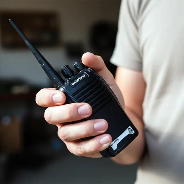 1 Unidade Rádio Baofeng 777S HT 12Km Segurança Profissional Walk Talk 16 Canais UHF Recarregável Kit com Fone de Ouvido — imagem 4